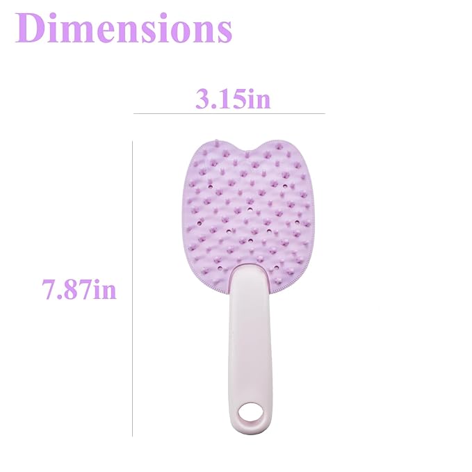 Cat Brush for Shedding Dog Brush Hair Cleaning Comb Bath Massage Tool for Shedding & Grooming, Remove Loose Hair, Cat Shape, Silicone Bristles (Purple)