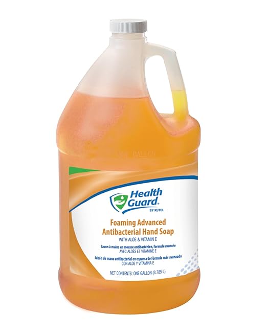 Health Guard 21313 Foaming Advanced Antibacterial Hand Soap, 1 Gallon Pour Top Bottle, Amber with Citrus Spice Scent (Pack of 2)
