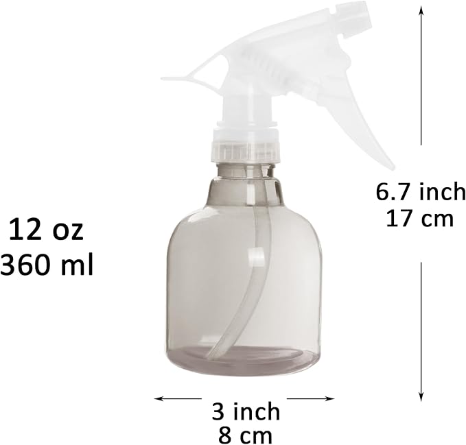 Youngever 6 Pack 12 Ounce Empty Plastic Spray Bottles (Grey)