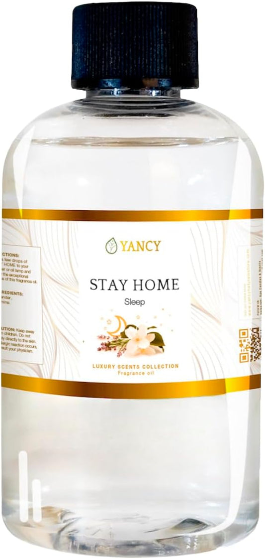 YANCY Stay Home Luxury Collection Fragrance Oil (4 oz), Cozy Vanilla and Amber Scent, Perfect for Diffusers, Oil Burners & Aroma Lamps, Comforting Home Scent for Relaxation & Unwinding