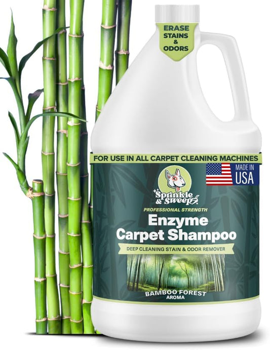 Enzyme Carpet Cleaner - Enzyme Carpet Shampoo (1gal) - Carpet Cleaner Solution to Eliminate Tough Stains & Neutralize Odors - Removes Dog, Cat, All Pets Urine- Use with All Machines