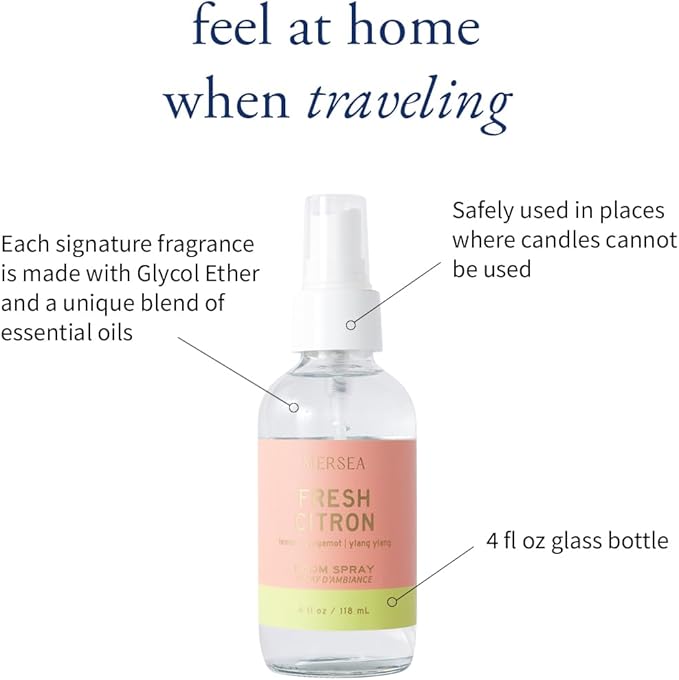 MERSEA Luxury Room Spray, Fresh Citron, 4 oz