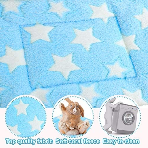 Jetec 3 Pcs Bunny Guinea Pig Beds Soft Bunny Mats Warm Guinea Pig Mat Small Animal Winter Bed Pads Fleece Sleeping Pads for Indoor Rabbit Hamster Squirrel Hedgehog Chinchilla Ferret(Star)