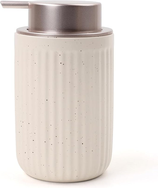 BosilunLife Dish Hand Soap Dispenser - Liquid Pump Soap Dispenser for Bathroom Decro Aprcot 12oz Ceramic Kitchen Dish Dispenser with Rust-Proof Liquid Pump Modern Refillable Lotion Bottles