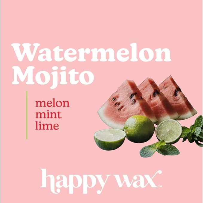 Happy Wax Watermelon Mojito Bear Melts - Natural Strong Summer Scent Infused with Essential Oils - Non-Toxic & Pet-Safe (8 oz Pouch)