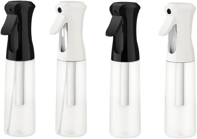 Spray Bottle for Hair, SkinCare, Planting, Showering Pets, Travel, Cleaning &Home, Empty Ultra Fine Mist hair spray bottle for Styling, Water Mister, Refillable(300ml/10.1 oz)(White)