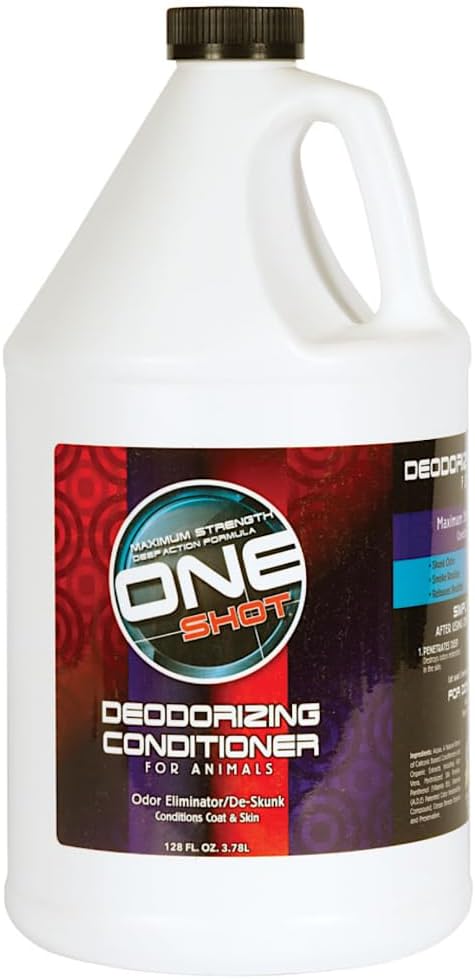 Best Shot ONE Shot Deodorizing Conditioner, Hydrating and Moisturizing Conditioner for Dogs, Cats, Horses, and Livestock, Removes Stubborn Odors, 1 Gallon