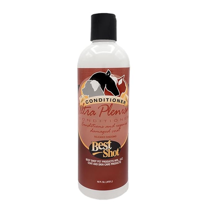 Best Shot Ultra Plenish Conditioner, Coat Release Technology, Ideal Pet Grooming Supplies, Moisturizing Conditioner for Dogs, Cats, and Horses, 16 Oz.