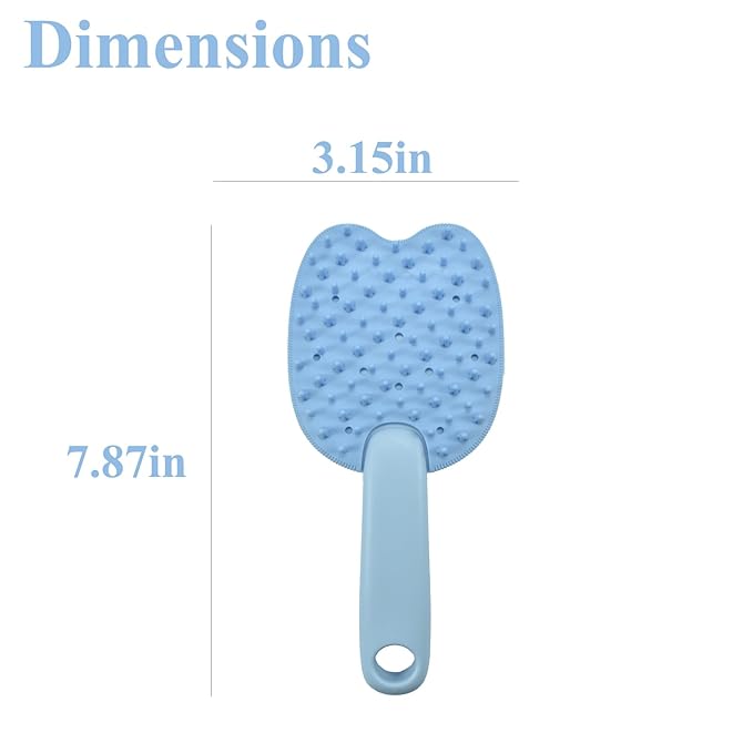 Cat Brush for Shedding Dog Brush Hair Cleaning Comb Bath Massage Tool for Shedding & Grooming, Remove Loose Hair, Cat Shape, Silicone Bristles (Blue)