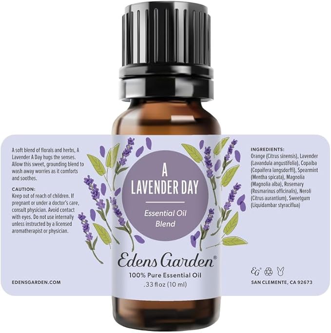Edens Garden A Lavender Day Essential Oil Blend- 100% Pure Premium Grade, Undiluted, Natural, Therapeutic, Aromatherapy, The Best for Skin, Candle, Laundry 118 ml (4 fl oz)