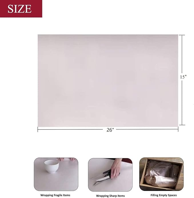 WAUPPY 400 Sheets Newsprint Packing Paper Sheets for Moving, Shipping, Box Filler, Wrapping and Protecting Fragile Items 10 Lbs (26” x 15”)