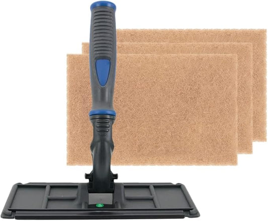 XERO Blue TechnoPad Window Cleaning Kit with Walnut Scrub Pads