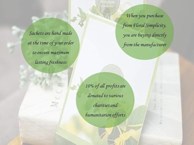 Simplicity Scents Sage and Citrus Scented Sachets Pack of 6, Everyday - Long-Lasting Scented Bags, Home Fragrance, Air Freshener & Deodorizer for Closet, Room, Drawer, or Cars, Made in USA