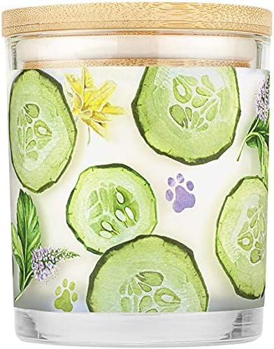 Pet House Candle Plant-Based Odor Friendly Candle, Clean Burning, Long Lasting Room Air Freshener with a 60 Hour Burn Time - Cucumber Mint