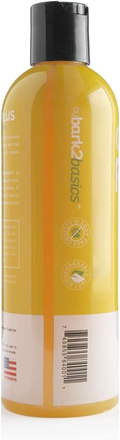 Bark2Basics Citrus Plus Dog Shampoo 16 oz - d-Limonene, Natural, Cuts Through Dirt and Grease, Professional Grade, Compliments Flea and Tick Regimen