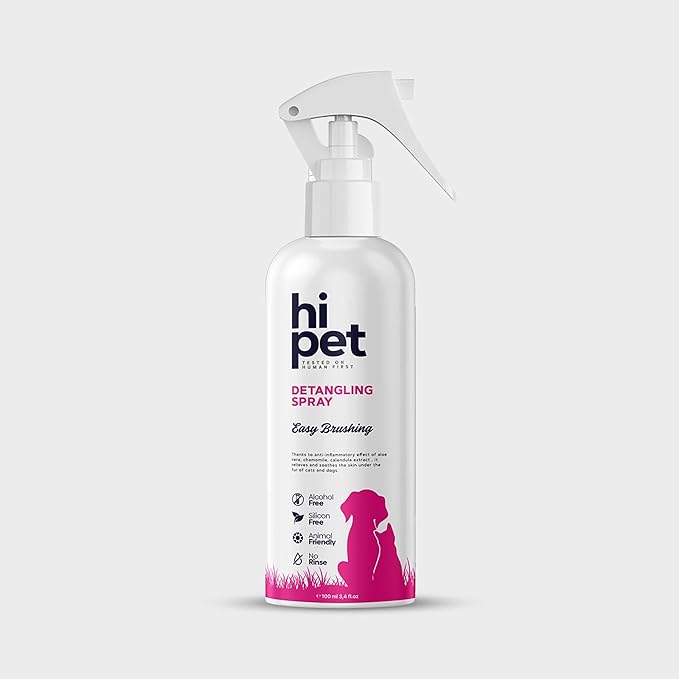 Hi Pet Healthy Hair Set, Clarifying, Conditioner, Waterless Shampoo, Detangling Easy Combing Spray for Dogs and Cats