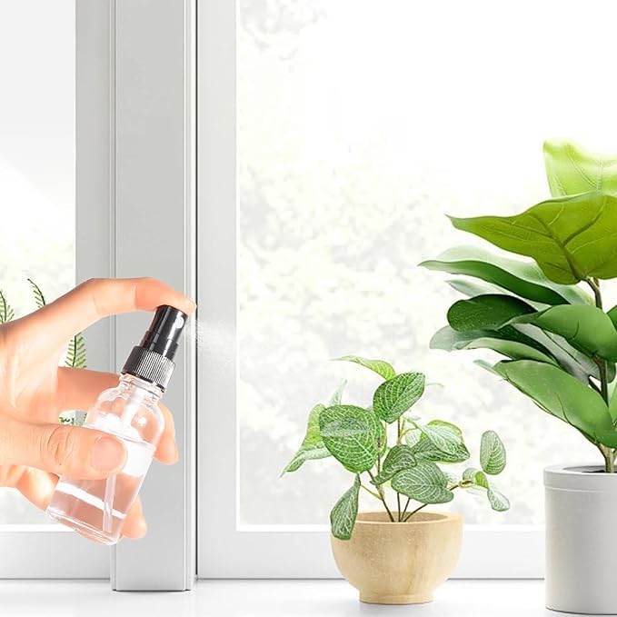 1oz Spray Bottles,Refillable Empty Glass Bottle with Small Fine Mist for Hair,Essential Oil,Plants, Cleaning Solutions(3 Pack)