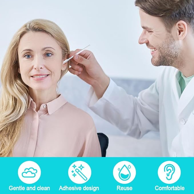 Ear Wax Stick 24 Pcs 2025 New Reusable Sticky Soft Head Ear Swabs, Adhesive Ear Wax Removal Tools, Ear Cleaning Tools Ear Curette for Kids & Adults (Small)