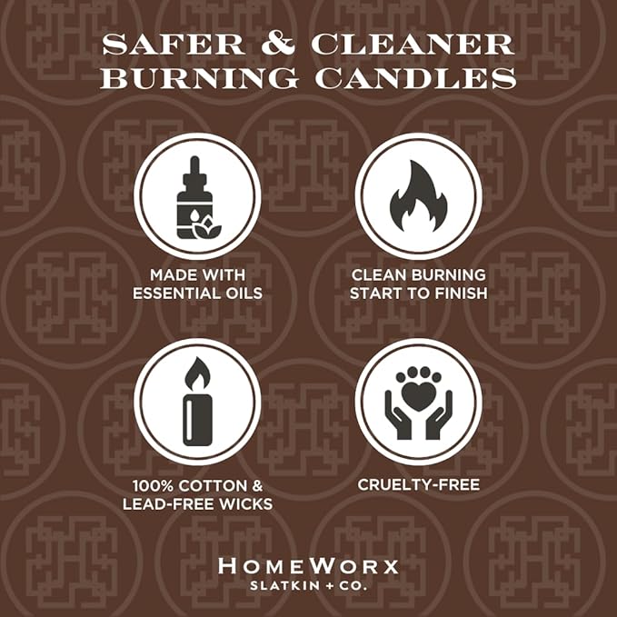 HomeWorx by SLATKIN + CO. Candle- Palo Santo Pumpkin, 14 oz. 3-Wick Premium Scented Candle - 20-40 Hours Burn Time