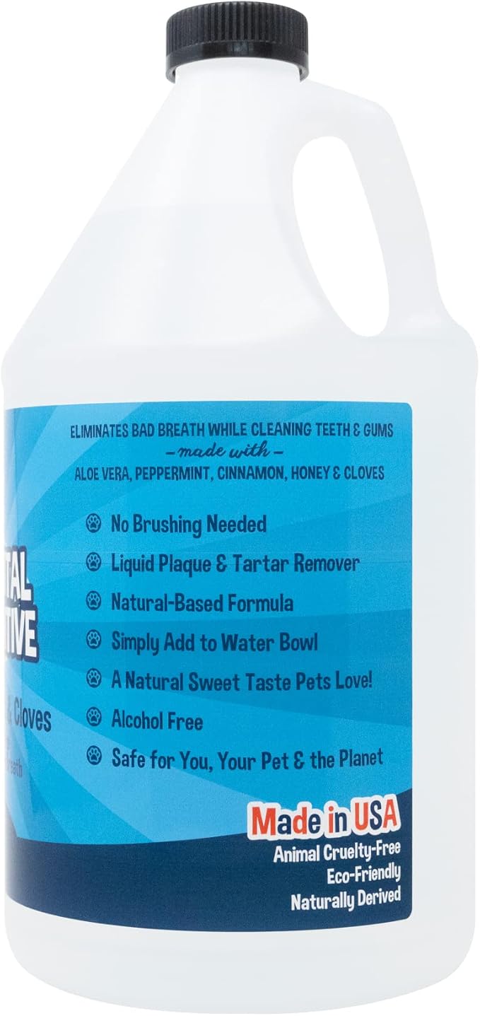 Bodhi Dog Peppermint Dental Water Additive for Dogs & Puppies - Freshens Breath, Reduces Tartar, Promotes Healthy Gums - Oral Care for Teeth & Breath - Supports Clean Mouth - Made in USA (128 Fl Oz)
