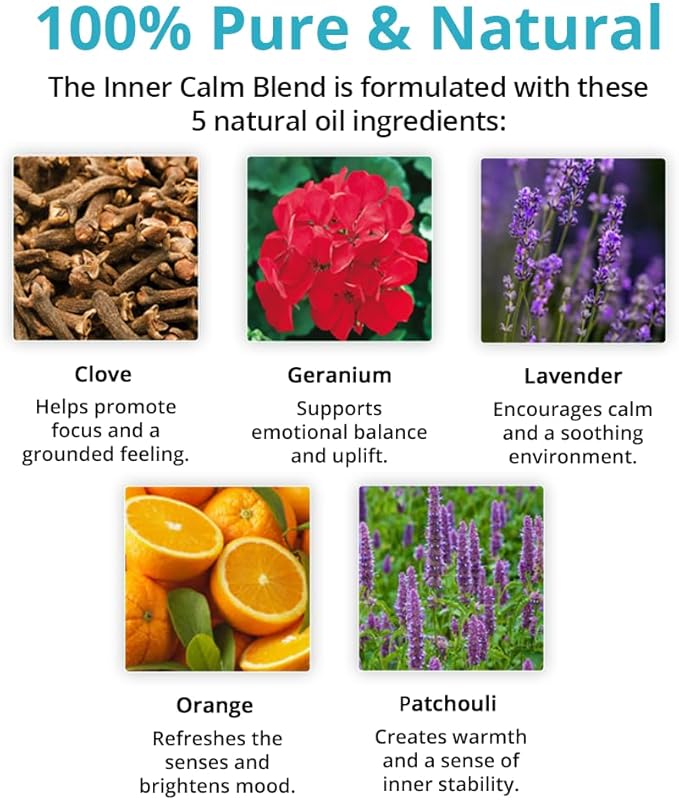 Wild Essentials Inner Calm 4-Pack – Essential Oil Blend, Roll-On, Spray & Inhaler – Stress Relief & Relaxation Support -USA Made