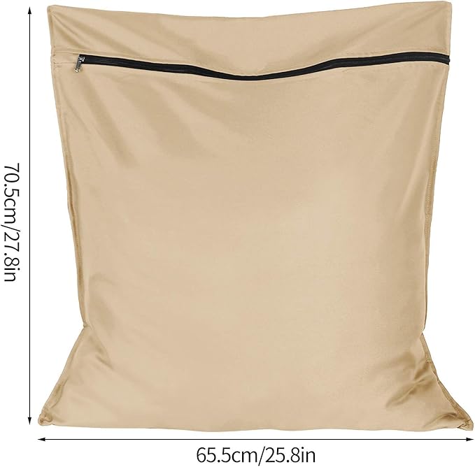 AUXSOUL 1 Pack Pet Laundry Bag,Stops Pet Hair Blocking The Washing Machine,Big Size Wash Bag Ideal for Dog Cat Horse,Hair Remover Safely,25.8’’ 27.8’’(65 X 70cm)(Beige)
