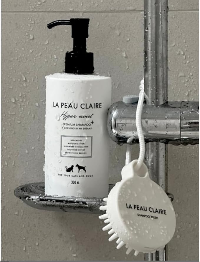 Hypoallergenic Dog Shampoo and Conditioner in 1, Cat Shampoo, Moisturizing, Tear-Free for Sensitive Skin, Puppies, with Pet-Friendly Fragrance, Includes Silicone Bath Brush