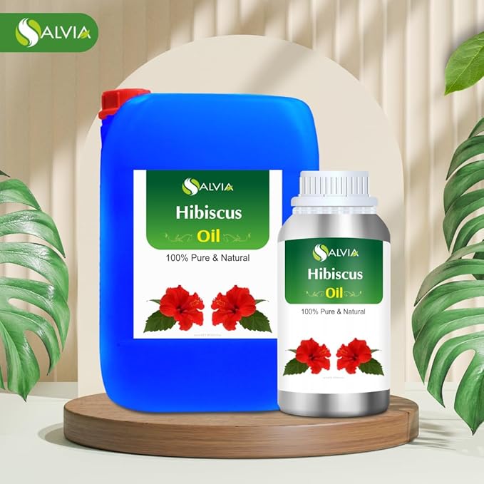 Hibiscus Oil (Hibiscus Sabdariffa L) Therapeutic Essential Oil by Salvia Amber Bottle 100% Natural Uncut Undiluted Pure Cold Pressed Oil (16.907 floz with dr)