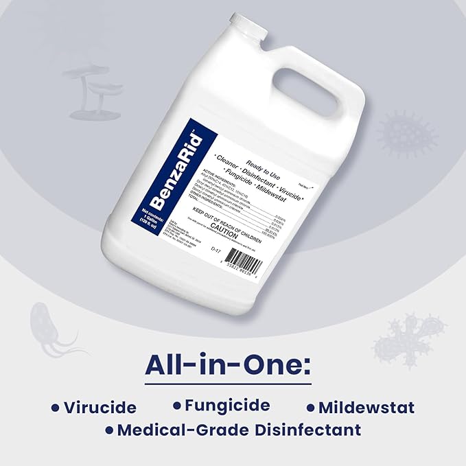 Pro Mold Killer Fungicide Disinfectant including Aspergillus Niger (Black Mold) H5N1 Pack | Multi-Purpose Fungicide, Mildewstat, Disinfectant, Virucide | EPA Reg. 1 Gal + 32 oz.