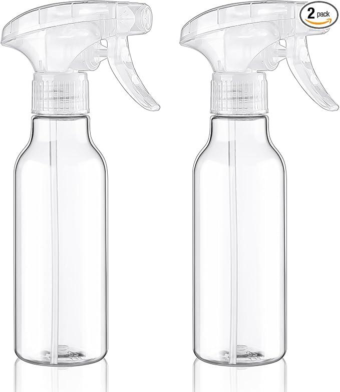 Cosywell Plastic Spray Bottles 8.8oz/260ml 2 Pack Empty Spray Bottle for Cleaning Mist/Stream Heavy Duty Water Spraying Bottle for Cooking Solutions Essential Oils Hair Care(Clear)