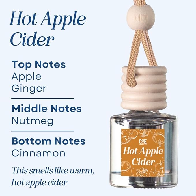 CE Craft Hanging Car Air Freshener – Fragrance Oil Diffuser with Essential Oils – Long-Lasting Aromatherapy Scents for Automobiles – 4 Pack, Fall