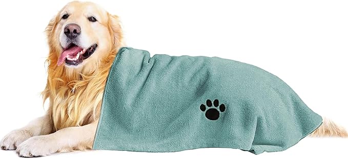 Microfiber Dog Towels for Drying Dogs, Super Absorbent and Soft Pet Grooming Towel, 40 Inch X 23.6 Inch, Perfect for Large, Medium or Small Dogs (40"X23.6" - 1pack, Lake Blue)
