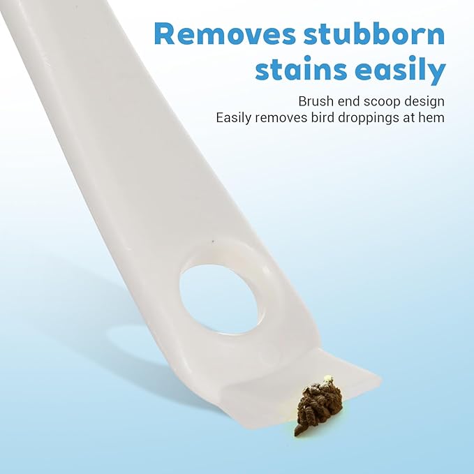 4PCS Bird Cage Cleaner Brush with Long Handle & Shovel, Durable Easy Birds Poop off Remover Tool, Small Animal Pet Cage Parrot Droppings Remover Brushes Bath Perches Cleaning Accessories