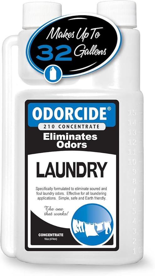 Odorcide Concentrated Fresh Linen Scent Laundry Odor Eliminator for Strong Odor, All Laundry Uses – Safe, Non-Enzymatic Odor Neutralizer – Laundry Odor Remover for Smoke, Sweat & Pet Odors (16oz)