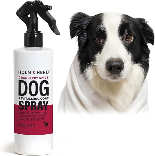 Dog Perfume Spray – Deodorizing Coat Spray for Dogs That Hydrates & Enhances Shine – Dog Cologne & Leave-in Conditioner – Cranberry Spice 8oz