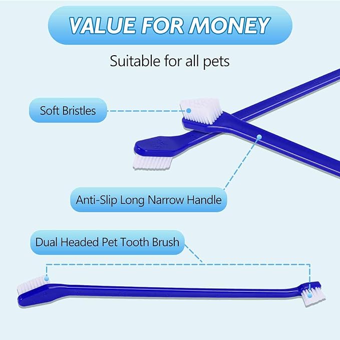 Best Dog Toothbrush & Toothpaste Kit for Sheepadoodle and Other Mixed Breed Dogs Dogs - Natural Ingredients Reduce Plaque, Whiten Teeth, Freshen Breath