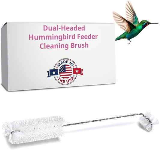 Hummingbird Feeder Cleaning Brush, 14" x 1.7" Dual-Purpose Headed Hummingbird Cleaning Brush, Diswasher Safe Bristle, Removes Residue on Nectar Bottle, Nozzle, Narrow Feeding Socket by FryOilSaver Co.