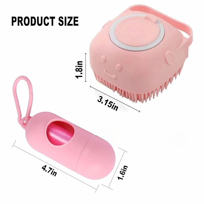 Pets Bath Brush | Scrubber for Bath | Dog Shampoo Brush | Dog Washing/Shower Brush, Suitable for Short/Long Haired Dogs, (pink) (Pink)