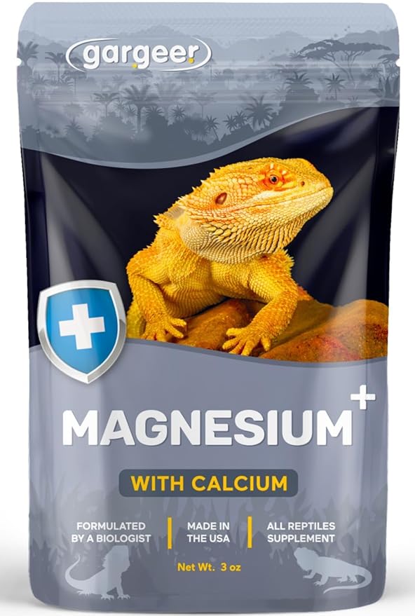 'Magnesium & Calcium' Supplement for All Reptiles | Dual Mineral Support for Strong Bones, Muscle & Nerves Function | Chelated Magnesium for Better Absorption | 3oz | Made in USA
