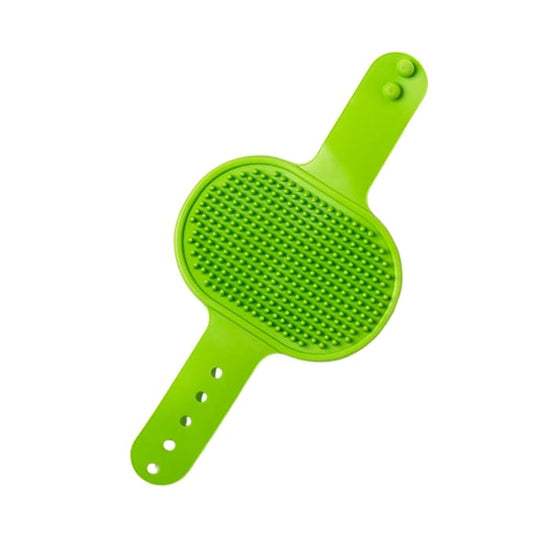 Silicone Dog Bath Brush – Soft Pet Scrubber for Bathing & Grooming – Shampoo Brush for Dogs, Cats & Puppies – Adjustable Strap – Choose from 5 Colors (Green)