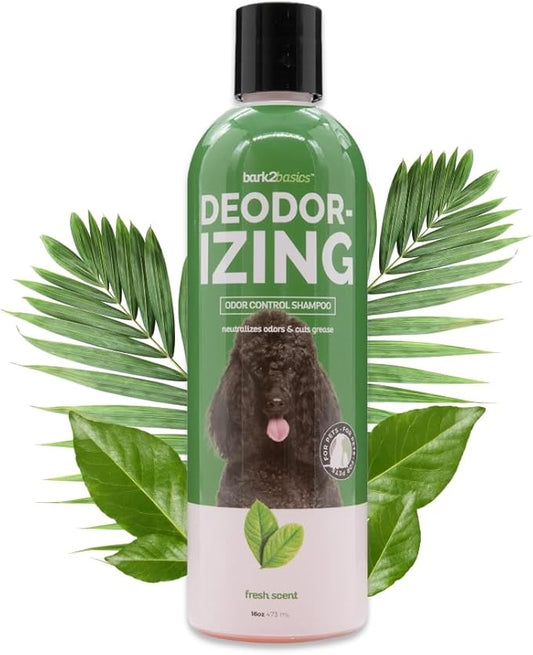 Bark2Basics Deodorizing Dog Shampoo, 16 oz - Powerful Odor Neutralizer Odortrol, Naturally Derived Ingredients, Eliminates Smelly Pet Odors, Professional