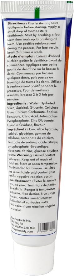 Paw Ready from Doggy Breath to Doggy Fresh Dog Dental Care Enzymatic Toothpaste for Dogs | Cleans Teeth and Freshens Breath | Safe for Puppies, Clinical Care, Banana Mint Flavor - 1 Pack 70g (2.5 oz)