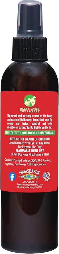 Showseason Animal Products Bath & Brush Therapies® Candy Corn Pet Cologne For Dogs 4.5 oz | Long-Lasting Odor Eliminator | Paraben-Free | Biodegradable & Non-Toxic | Made in USA