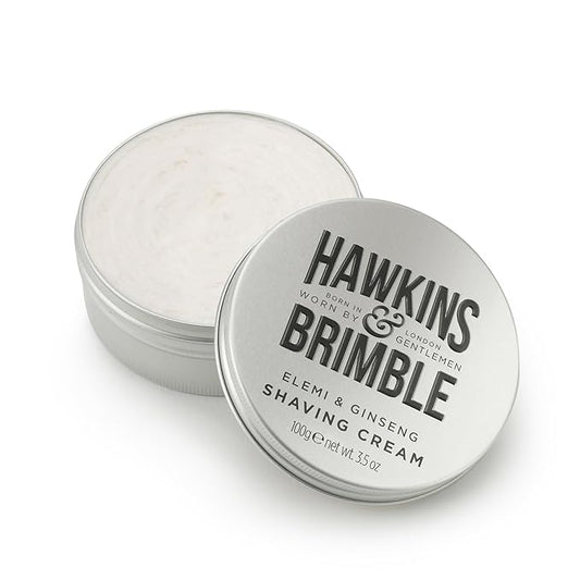 Hawkins & Brimble - Shaving Cream for Men, 100g - Luxurious Shaving Cream for Sensitive Skin and Nourishing - Smooth Finish Shave for Men without Animal Testing - Signature Elemi & Ginseng Fragrance