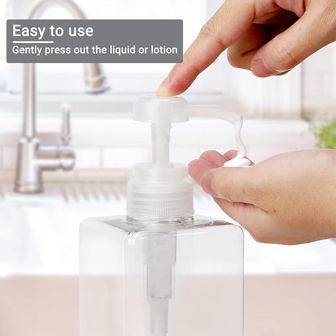 Suream 22oz/650ml Refillable Shampoo Bottle for Shower, Large Capatity Conditioner Dispensers for Bathroom, Plastic Pump Press Bottles for Lotion, Body Moisturizer, Massage Oil, Hand Wash, Soap, 3Pack