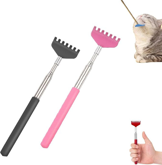2-Pack Touch Therapy Toys for Pet, Telescopic Pet Massage Stick for Anxious Cats & Dogs, Bonding, Training & Stress Relief, Safe Touch for New Pets, Extends to 26" (A)
