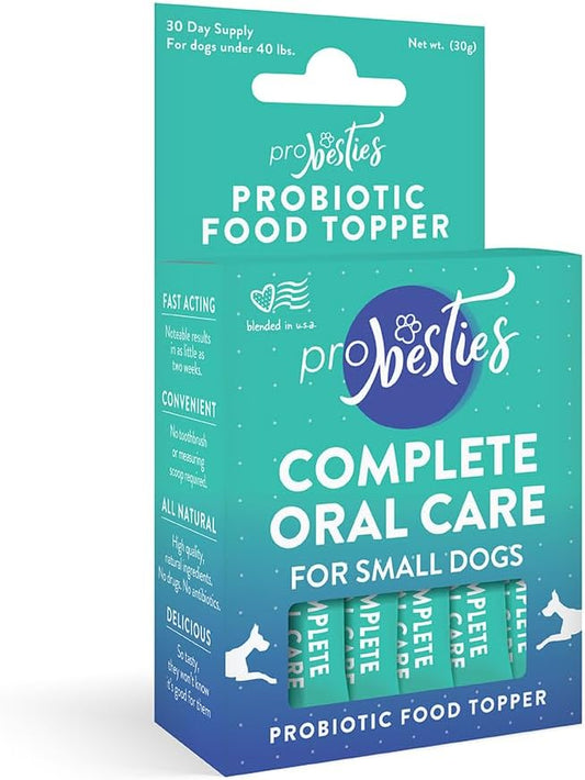ProBesties Complete Oral Care for Small Dogs, Probiotic Food Topper for Dental Care, Bad Breath Treatment for Dogs, Dog Breath Freshener & Perio Support, Dog Bad Breath Eliminator