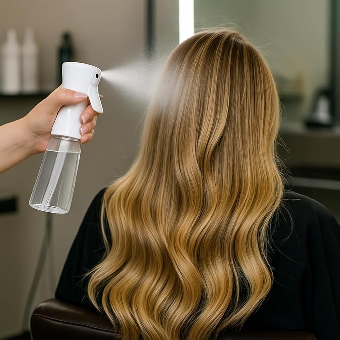 Continuous Fine Mist Spray Bottle for Hair (10.1oz / 300ml) – Ultra Fine Sprayer for Hair-Styling, Barber, Cleaning, Plants, Pets & Salons - ((Transparent))