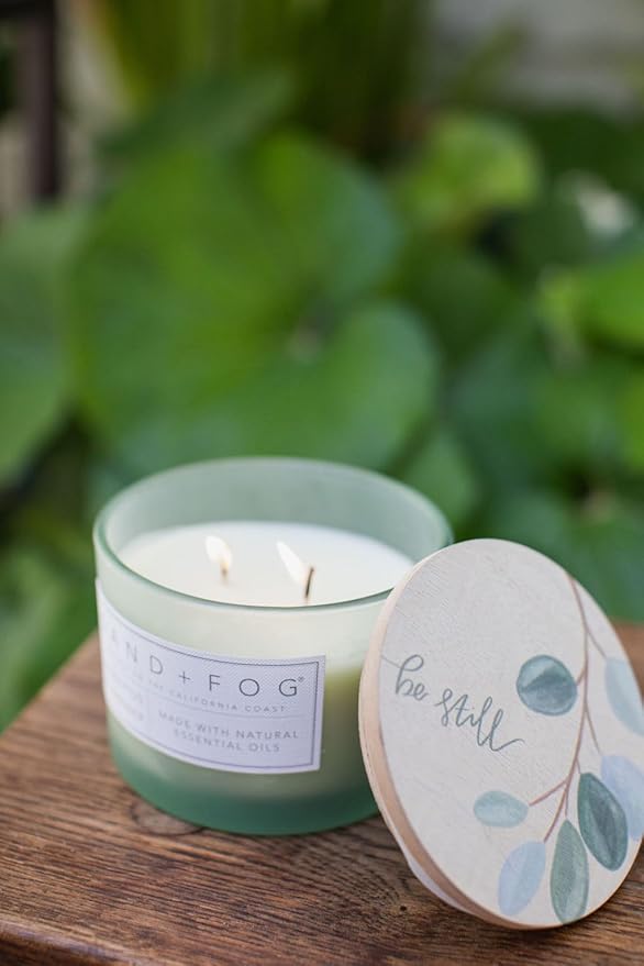 Sand + Fog Scented Candle - Eucalyptus & Lavender - Additional Scents and Sizes – 100% Cotton Lead-Free Wick - Luxury Air Freshening Jar Candles - Perfect Home Decor – 12 oz