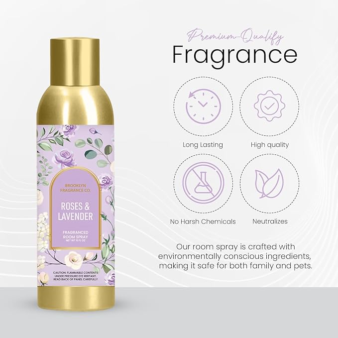 Brooklyn Fragrance Co. Arches Room Spray – Premium Lavender Floral Air Freshener -Long lasting home Fragrance Spray for Bathroom, office & small spaces- 6 Fl oz.